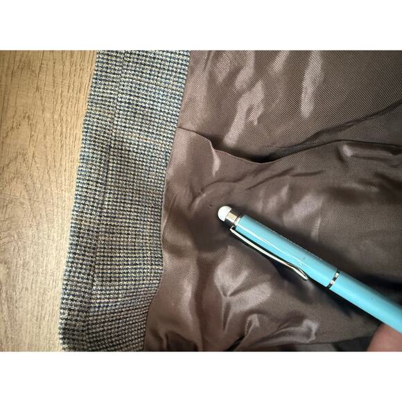 Lauren Ralph Mens 44L Blazer Sport Coat Gray Check Silk Wool 2 Button Jacket - Picture 9 of 9